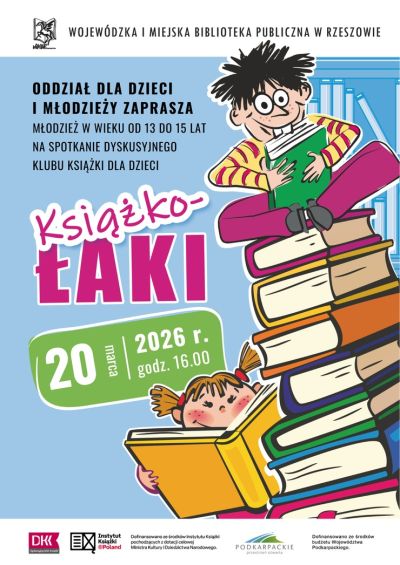 Grafika promująca spotkanie dla młodzieży Książkołaki III 2026